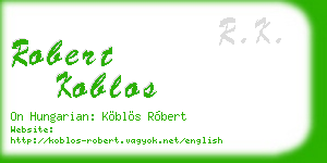 robert koblos business card
